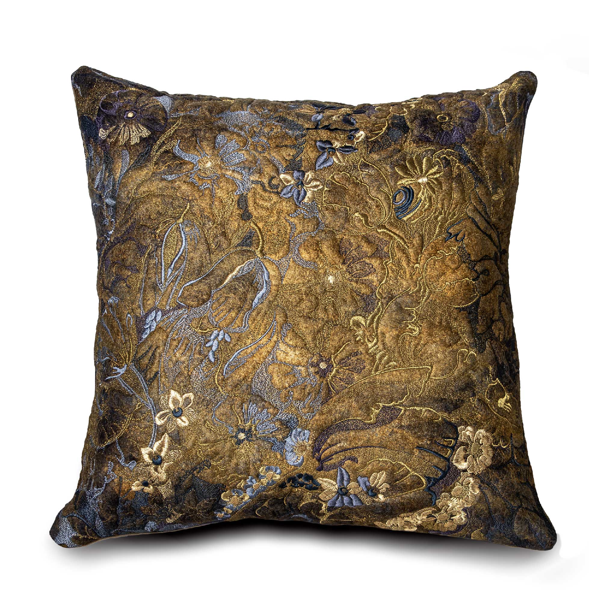 Accent Pillow-Floral-Golden
